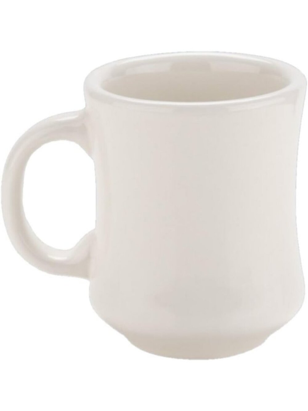 Set of 36 White Ceramic Coffee Mugs - Footed Base, C-Handle, Perfect for Home